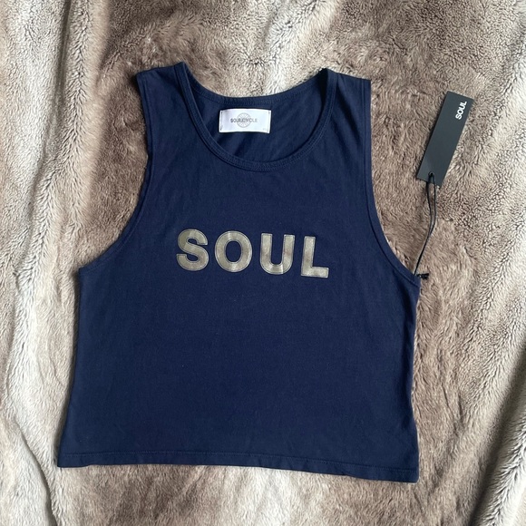 Soulcycle Soul Tank Top Navy & Silver Size Small - Picture 1 of 5